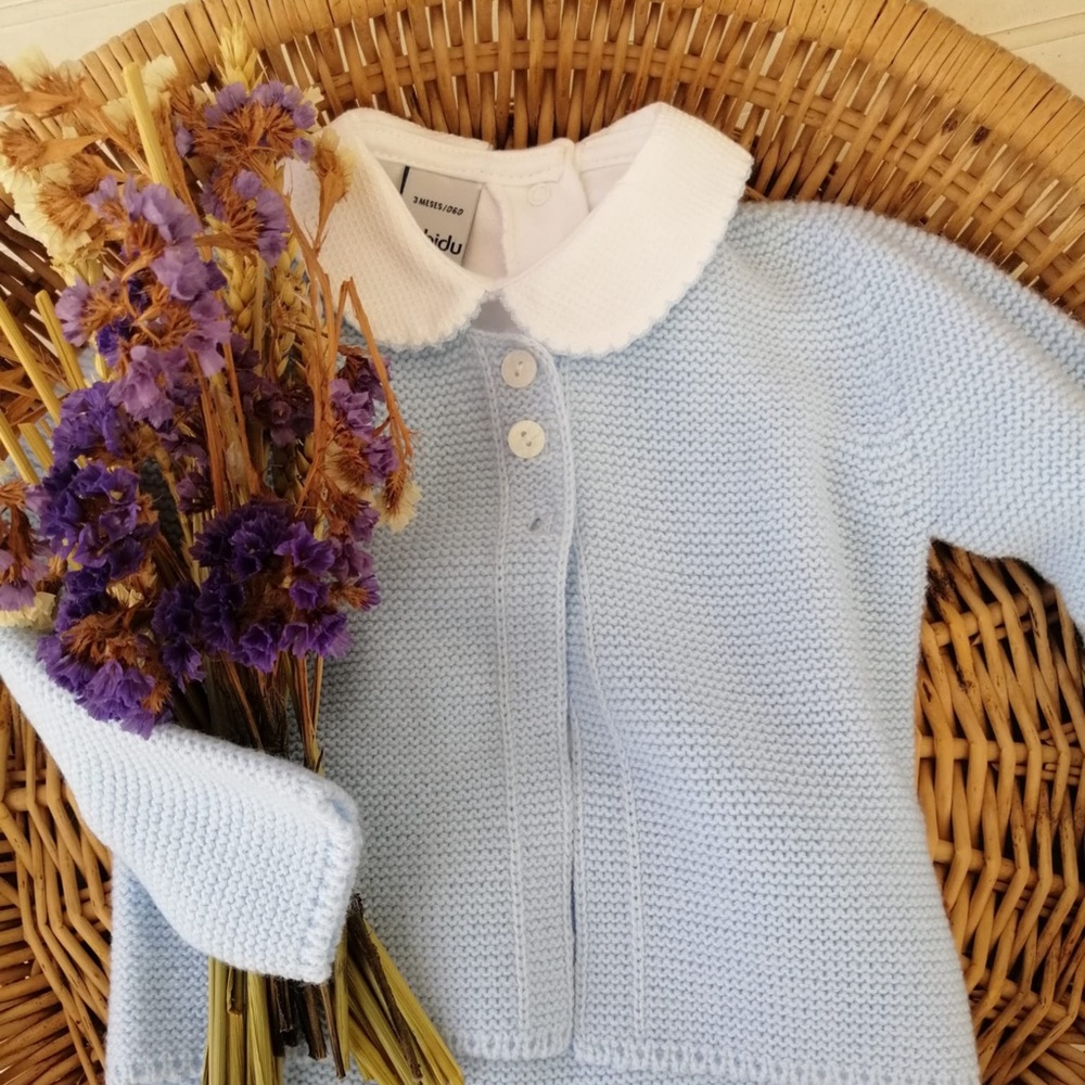 Babidu Blue Knitted Shorts Baby Set
